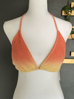Good American Always Fits Bikini Top Peach Ombre Triangle Swim 2XL 3XL NWT